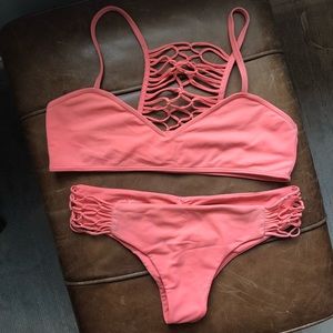 Siempre Golden Bikini Swim Suit